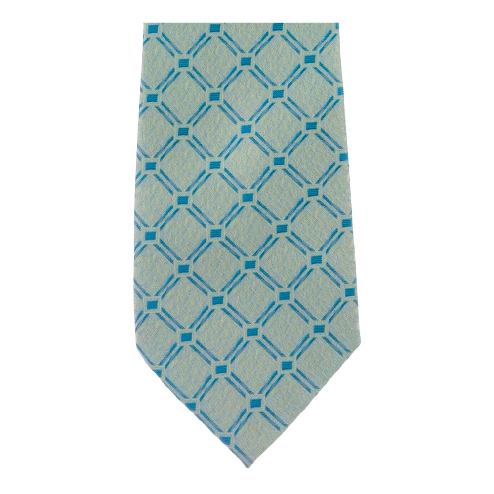 Burberry London Silk Printed Green Multicolor Tie